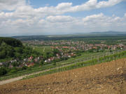 Blick  nach Westen ber Talhausen und Wolfenweiler zum Kaiserstuhl am 24.5.2006